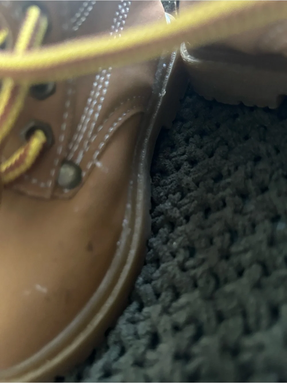 ComfyKids Tan Leather-Look Kids Boots with Yellow Laces
